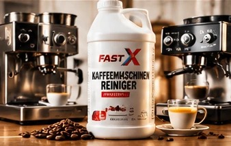Konzeptmotiv: Kaffeemaschinenreiniger und Produktpräsentation